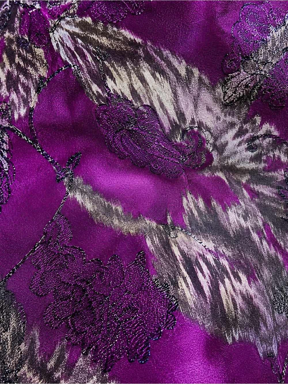 Oscar de la Renta plum metallic silk jacquard Sleeveless Dress Fit & Flare 14 - Picture 6 of 7